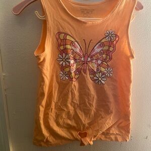 The Children's Place Orange Butterfly Tie-Front Tank